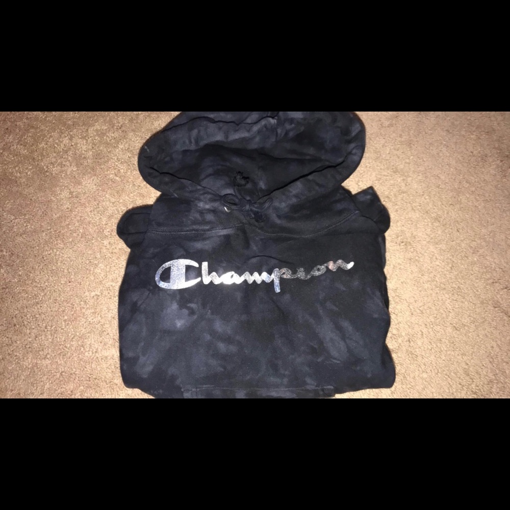 Bleached Champion Black Hoodie